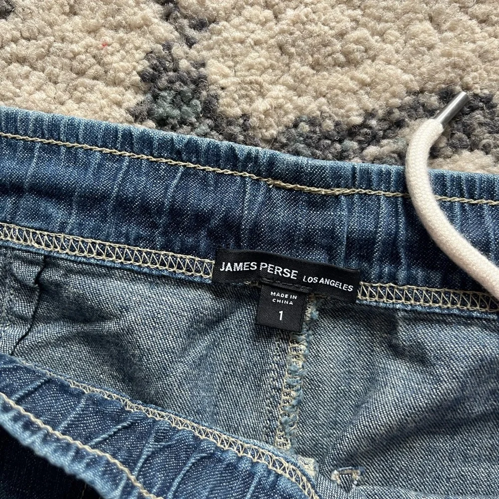 James Perse Blue Straight-Leg Jeans with Drawstring - Picture 7 of 11